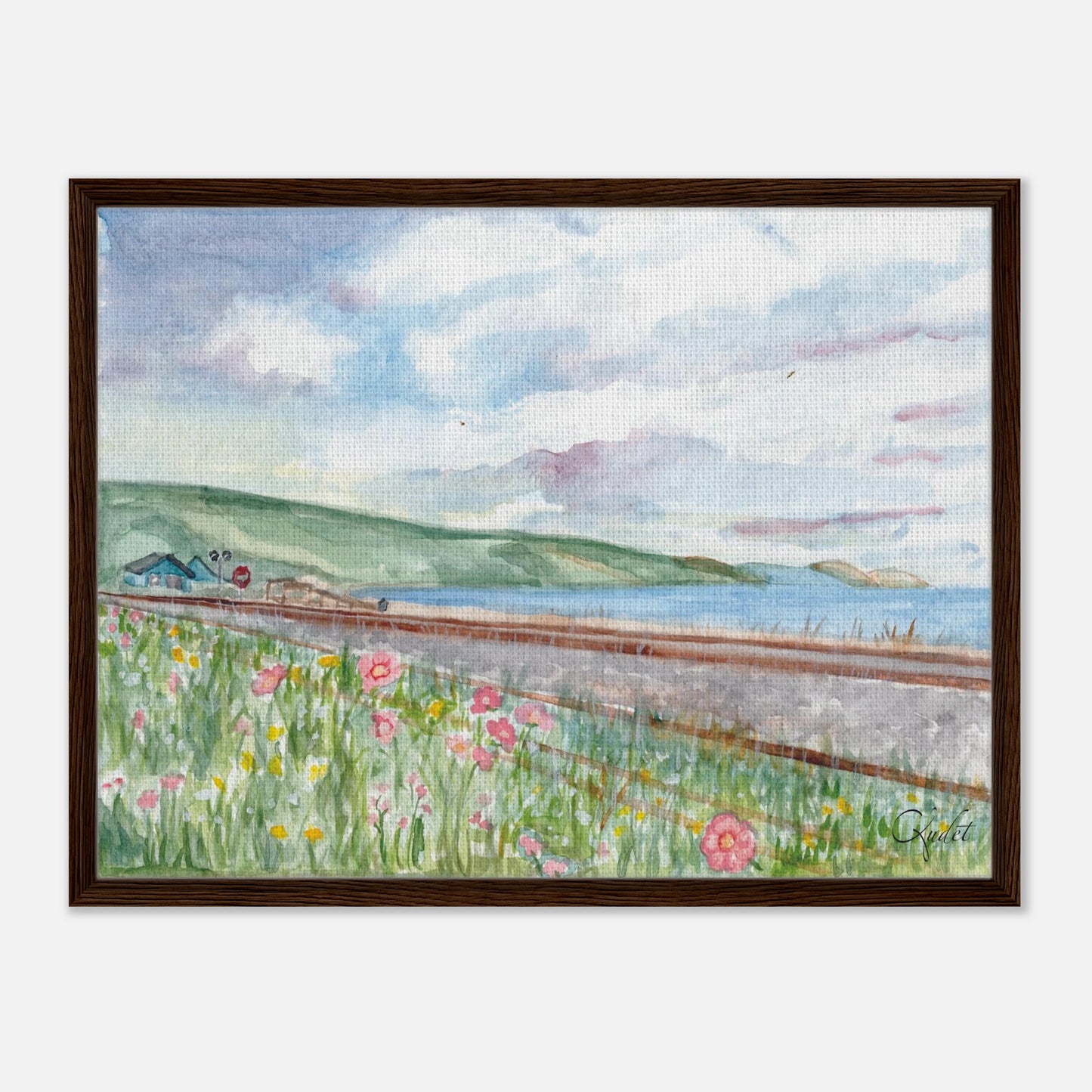 La voie fleurie vers Saint-Irénée - Toile encadée