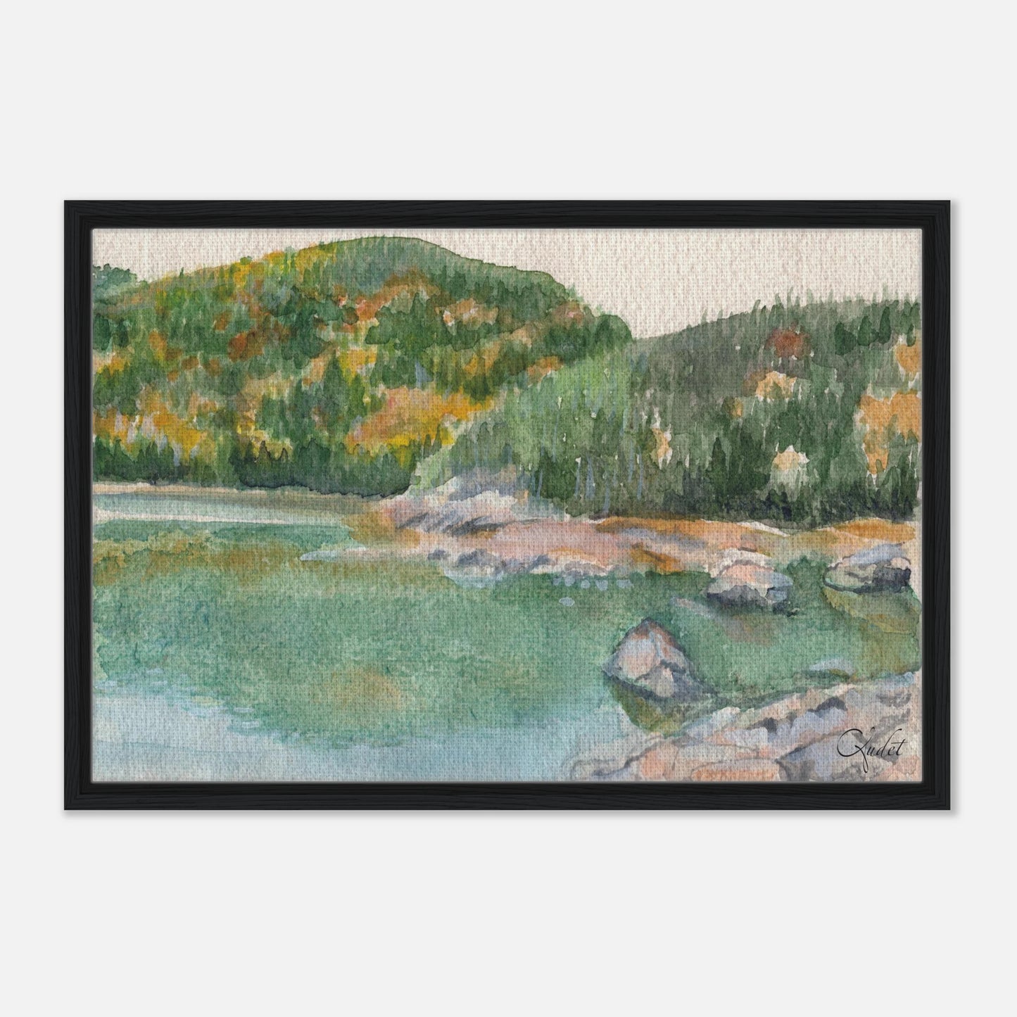 Reflets de Baie-des-Rochers - Toile encadée