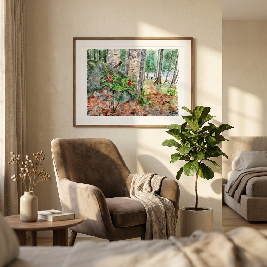 Trille rouge en sous-bois | Affiche