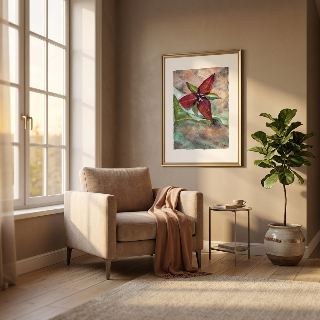 Red Trillium Close-Up | Art Print