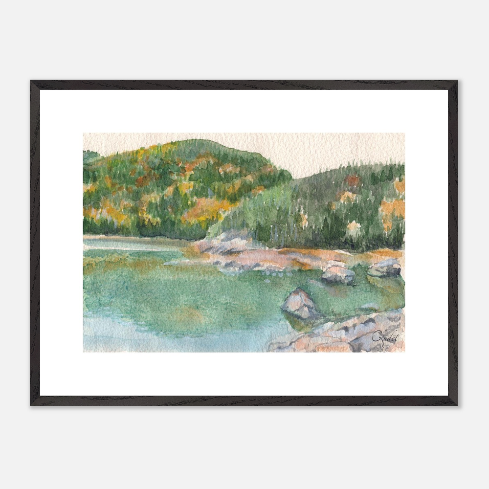 Reflets de Baie-des-Rochers - Affiche encadrée
