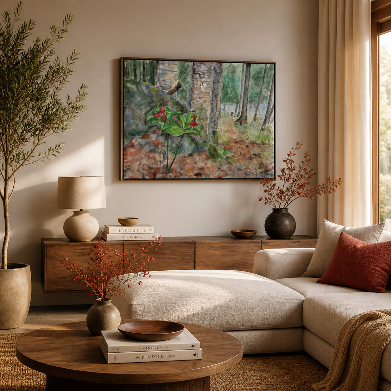 Red Trillium in the Woodland | Canvas
