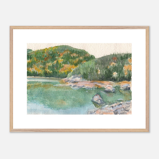 Reflets de Baie-des-Rochers - Affiche encadrée